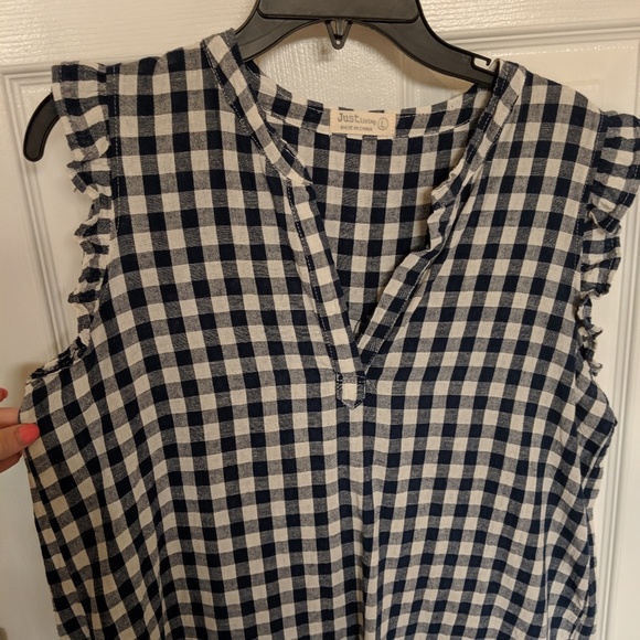 Navy gingham dress - Picture 2 of 3